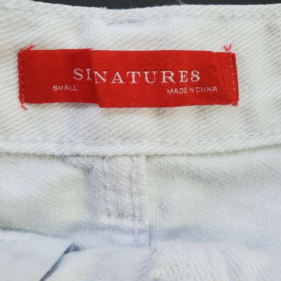 Signature8 White Button Fly Distressed Mini Short Skirt Small Pockets - Picture 5 of 7